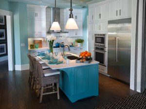 decoration-inspiration-amazing-two-tone-kitchen-cabinets-painted-ideas-in-cool-blue-base-feat-white-top-kitchen-as-well-as-two-funnel-glass-pendant-island-lighting-in-classic-kitchen-designs-deluxe-t